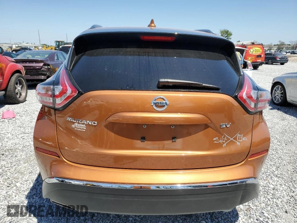 2016 Nissan Murano SV z VIN 5N1AZ2MG1GN145845, wystawiony jako Copart lot #53583945 z przebiegiem 104 065 mil mil oraz Szkoda całkowita • Salvage title. Historia ofert i sprzedaży dostępna na DreamBid. Obrazek 6.