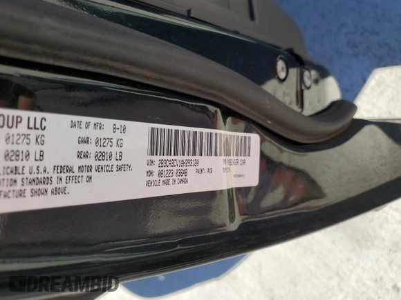 2010 Dodge Charger SXT with VIN 2B3CA3CV1AH293120, listed as a Copart auction lot 48486495 with 228,440 mi miles and Salvage Title. Bid and sale history available at carsss.com. Image 12.