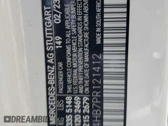 2023 Mercedes-Benz C 300 с VIN W1KAF4HB7PR121412, выставлен на аукционе Copart как лот 84762634 с пробегом 21 141 миль миль и Списание • Salvage title. История ставок и продаж доступна на DreamBid. Изображение 12.