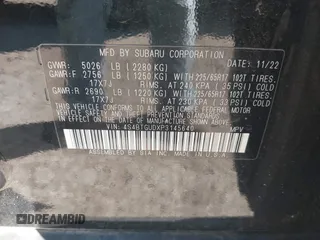 2023 Subaru Outback Wilderness with VIN 4S4BTGUDXP3145640, listed as a IAAI auction lot 41453950 with 19,315 mi miles and . Bid and sale history available at DreamBid. Image 9.