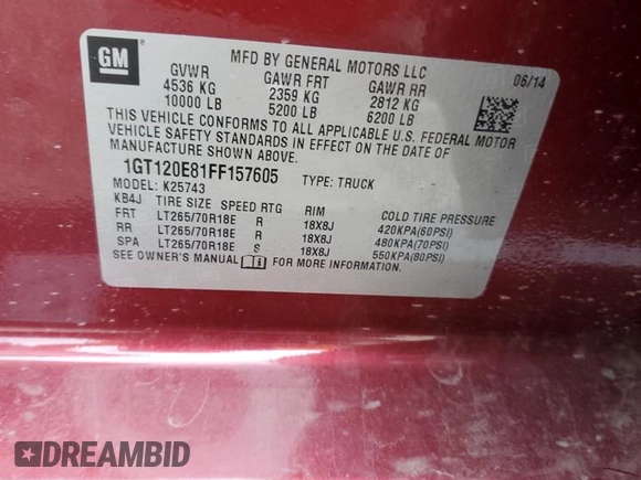 2015 GMC Sierra 2500HD Denali z VIN 1GT120E81FF157605, wystawiony jako Copart lot #48822405 z przebiegiem 135 338 mil mil oraz Szkoda całkowita • Salvage title. Historia ofert i sprzedaży dostępna na DreamBid. Obrazek 12.