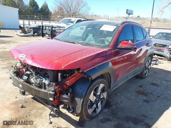 2025 Hyundai Kona Limited with VIN KM8HE3A39SU203300, listed as a IAAI auction lot 41652609 with 4,395 mi miles. Bid and sale history available at carsss.com. Image 2.