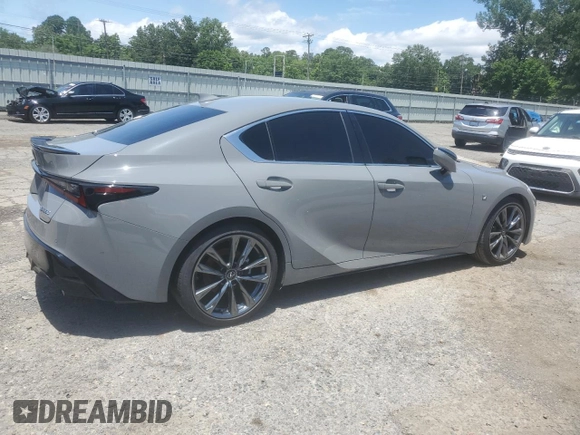 2024 Lexus IS 350 F Sport with VIN JTHGZ1B24R5080149, listed as a Copart auction lot 58098165 with 14,647 mi miles and Salvage title. Bid and sale history available at DreamBid. Image 3.