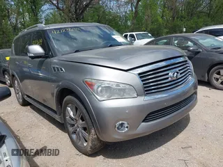 2014 Infiniti QX80 with VIN JN8AZ2NE4E9064351, listed as a IAAI auction lot 42123639 with 164,540 mi miles. Bid and sale history available at carsss.com. Image 1.