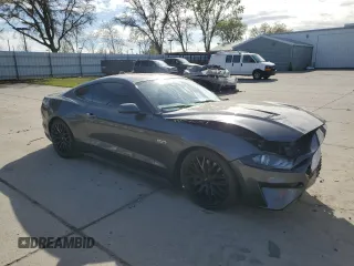 2020 Ford Mustang GT with VIN 1FA6P8CF3L5177093, listed as a Copart auction lot 50061925 with 44,749 mi miles and Salvage Title. Bid and sale history available at DreamBid. Image 4.