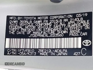 2020 Toyota Corolla LE with VIN JTDEPRAEXLJ023560, listed as a IAAI auction lot 41985501 with 59,529 mi miles. Bid and sale history available at carsss.com. Image 9.