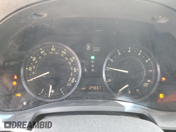2010 Lexus IS 350 C with VIN JTHFE2C21A2501066, listed as a Copart auction lot 58827455 with 124,657 mi miles and Salvage title. Bid and sale history available at DreamBid. Image 9.