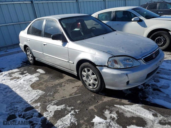 1999 Honda Civic VP with VIN 2HGEJ6610XH574482, listed as a Copart auction lot 43175845 with 176,042 mi miles and Salvage Title. Bid and sale history available at carsss.com. Image 4.