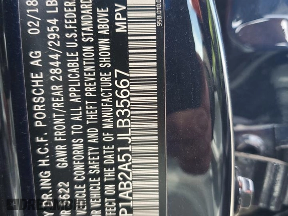 2018 Porsche Macan S with VIN WP1AB2A51JLB35667, listed as a Copart auction lot 54934495 with Not provided miles and Salvage title. Bid and sale history available at DreamBid. Image 13.