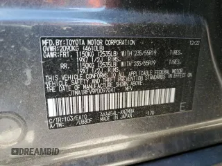 2023 Toyota RAV4 XLE Premium with VIN JTMA1RFV9PD097047, listed as a Copart auction lot 49888775 with 13,309 mi miles and Non Repairable. Bid and sale history available at carsss.com. Image 14.