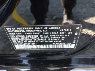 2012 Volkswagen Passat S with VIN 1VWAP7A33CC016291, listed as a IAAI auction lot 41394584 with 245,988 mi miles and . Bid and sale history available at DreamBid. Image 9.