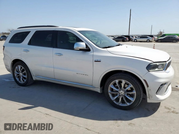 2021 Dodge Durango Citadel with VIN 1C4SDHET0MC641166, listed as a Copart auction lot 50291275 with 101,467 mi miles and Salvage Title. Bid and sale history available at DreamBid. Image 4.