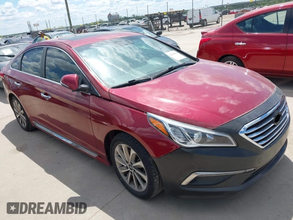 2016 Hyundai Sonata Sport with VIN 5NPE34AF5GH418008, listed as a IAAI auction lot 42233479 with 120,488 mi miles and . Bid and sale history available at DreamBid. Image 1.
