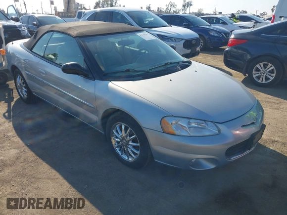2002 Chrysler Sebring Limited with VIN 1C3EL65R72N233892, listed as a IAAI auction lot 41338296 with 120,875 mi miles and . Bid and sale history available at DreamBid. Image 1.