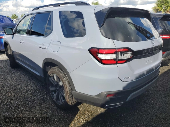 2025 Honda Pilot Elite with VIN 5FNYG1H88SB004011, listed as a Copart auction lot 73641254 with 0 mi miles and Salvage Title. Bid and sale history available at carsss.com. Image 6.