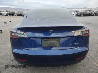 2021 Tesla Model 3 Long Range with VIN 5YJ3E1EB2MF055863, listed as a Copart auction lot 85267844 with 28,141 mi miles and Salvage Title. Bid and sale history available at carsss.com. Image 6.