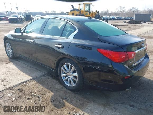 2014 Infiniti Q50 Sport with VIN JN1BV7AR2EM705059, listed as a IAAI auction lot 42019066 with 61,012 mi miles and . Bid and sale history available at carsss.com. Image 3.