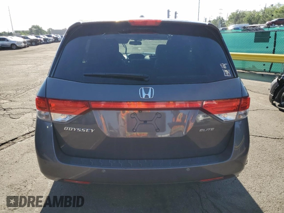 2016 Honda Odyssey Touring Elite with VIN 5FNRL5H91GB092214, listed as a Copart auction lot 61158745 with 121,477 mi miles and Salvage title. Bid and sale history available at DreamBid. Image 6.