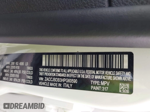 2017 Jeep Renegade Limited с VIN ZACCJBDB3HPG60590, выставлен на аукционе IAAI как лот 42521527 с пробегом 79 455 миль миль и . История ставок и продаж доступна на DreamBid. Изображение 9.