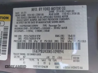 2021 Ford Mustang EcoBoost with VIN 1FATP8UHXM5109894, listed as a IAAI auction lot 41380170 with 88,983 mi miles and . Bid and sale history available at carsss.com. Image 9.