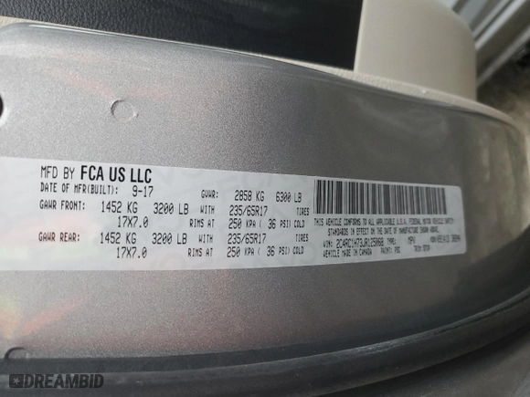 2018 Chrysler Pacifica Hybrid Touring Plus with VIN 2C4RC1H73JR125068, listed as a Copart auction lot 43076025 with 107,816 mi miles and Salvage Title. Bid and sale history available at carsss.com. Image 13.
