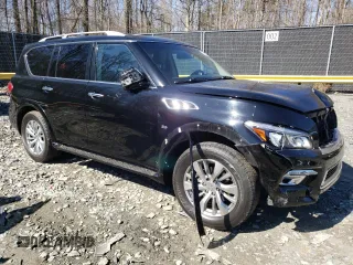2017 Infiniti QX80 with VIN JN8AZ2NE5H9155228, listed as a Copart auction lot 50236635 with 105,676 mi miles and Salvage Title. Bid and sale history available at carsss.com. Image 4.
