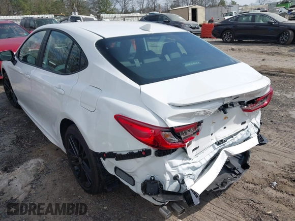2025 Toyota Camry LE with VIN 4T1DAACK9SU084957, listed as a IAAI auction lot 41688859 with 7,396 mi miles and . Bid and sale history available at DreamBid. Image 3.