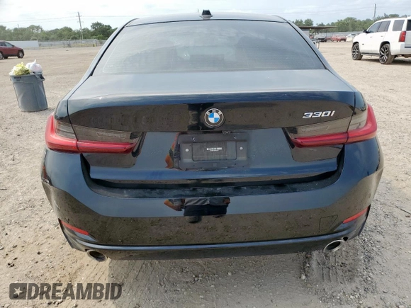 2023 BMW 3 Series 330i with VIN 3MW69FF08P8D30427, listed as a Copart auction lot 58085895 with 27,608 mi miles and Salvage title. Bid and sale history available at DreamBid. Image 6.