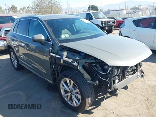 2022 Audi Q3 S line Premium Plus with VIN WA1EECF30N1108995, listed as a IAAI auction lot 40537637 with 23,296 mi miles and . Bid and sale history available at DreamBid. Image 1.