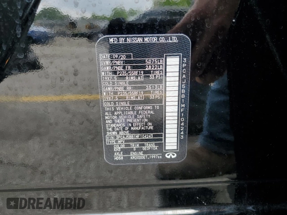2021 Infiniti QX50 Luxe с VIN 3PCAJ5BB1MF104243, выставлен на аукционе Copart как лот 56525945 с пробегом 52 826 миль миль и Списание • Salvage title. История ставок и продаж доступна на DreamBid. Изображение 12.