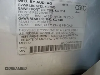 2018 Audi SQ5 Prestige with VIN WA1C4AFY2J2205145, listed as a Copart auction lot 62276795 with 125,150 mi miles and Salvage title. Bid and sale history available at DreamBid. Image 12.