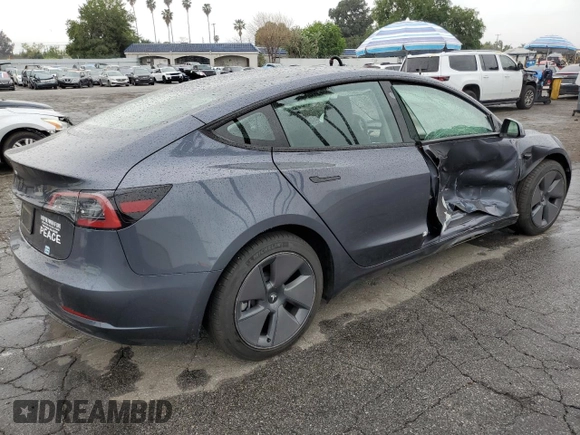 2023 Tesla Model 3 with VIN 5YJ3E1EA2PF708297, listed as a Copart auction lot 47982675 with 16,246 mi miles and Salvage title. Bid and sale history available at DreamBid. Image 3.