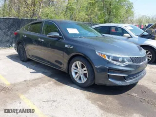 2016 Kia Optima EX with VIN 5XXGU4L38GG022501, listed as a IAAI auction lot 42071944 with 122,502 mi miles. Bid and sale history available at carsss.com. Image 1.