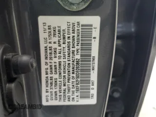 2013 Honda Civic LX with VIN 19XFB2F50DE093862, listed as a Copart auction lot 54734945 with 105,955 mi miles and Salvage Title. Bid and sale history available at DreamBid. Image 13.