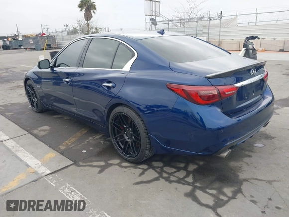 2020 Infiniti Q50 Red Sport 400 with VIN JN1FV7AP3LM630563, listed as a IAAI auction lot 42000146 with 63,327 mi miles and . Bid and sale history available at carsss.com. Image 3.