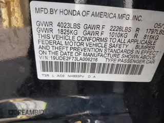 2020 Acura ILX Premium with VIN 19UDE2F73LA006216, listed as a IAAI auction lot 41570813 with 107,699 mi miles and . Bid and sale history available at DreamBid. Image 9.