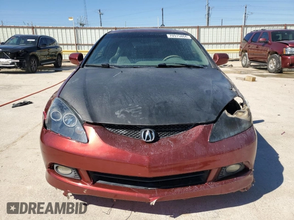 2005 Acura RSX with VIN JH4DC54855S014993, listed as a Copart auction lot 70975864 with 0 mi miles and Salvage Title. Bid and sale history available at carsss.com. Image 5.