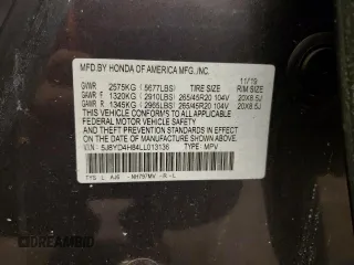 2020 Acura MDX w/Advance Pkg with VIN 5J8YD4H84LL013136, listed as a Copart auction lot 45518445 with 0 mi miles and Salvage Title. Bid and sale history available at carsss.com. Image 15.