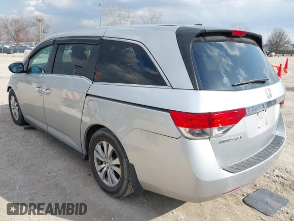 2015 Honda Odyssey EX-L with VIN 5FNRL5H61FB010289, listed as a IAAI auction lot 41887660 with 177,172 mi miles and . Bid and sale history available at carsss.com. Image 3.