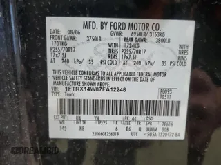 2007 Ford F-150 STX with VIN 1FTRX14W87FA12248, listed as a Copart auction lot 53097145 with 158,583 mi miles and Salvage Title. Bid and sale history available at carsss.com. Image 14.