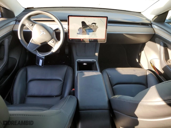 2022 Tesla Model 3 Long Range with VIN 5YJ3E1EB6NF198106, listed as a Copart auction lot 76122144 with 58,072 mi miles and Salvage Title. Bid and sale history available at carsss.com. Image 8.