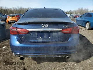 2020 Infiniti Q50 Red Sport 400 with VIN JN1FV7AR6LM660075, listed as a Copart auction lot 48220405 with 56,282 mi miles and Salvage Title. Bid and sale history available at carsss.com. Image 6.