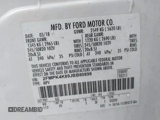 2018 Ford Edge Titanium with VIN 2FMPK4K89JBB80898, listed as a IAAI auction lot 41361559 with 95,313 mi miles. Bid and sale history available at carsss.com. Image 9.
