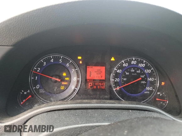 2007 Infiniti G35 Journey with VIN JNKBV61E67M725143, listed as a Copart auction lot 74765013 with 107,543 mi miles and Salvage Title. Bid and sale history available at DreamBid. Image 9.