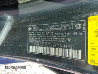 2007 BMW 5 Series 550i z VIN WBANB53597CP04921, wystawiony jako Copart lot #48663795 z przebiegiem 171 969 mil mil oraz Szkoda całkowita • Salvage title. Historia ofert i sprzedaży dostępna na DreamBid. Obrazek 14.