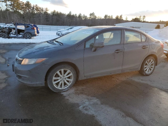 2012 Honda Civic Sdn EX with VIN 2HGFB2F82CH580575, listed as a Copart auction lot 43439415 with 157,424 mi miles and Salvage Title. Bid and sale history available at carsss.com. Image 1.