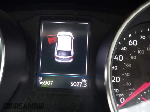 2019 Volkswagen Tiguan S with VIN 3VV1B7AX2KM039970, listed as a IAAI auction lot 41498706 with 56,907 mi miles and . Bid and sale history available at DreamBid. Image 7.