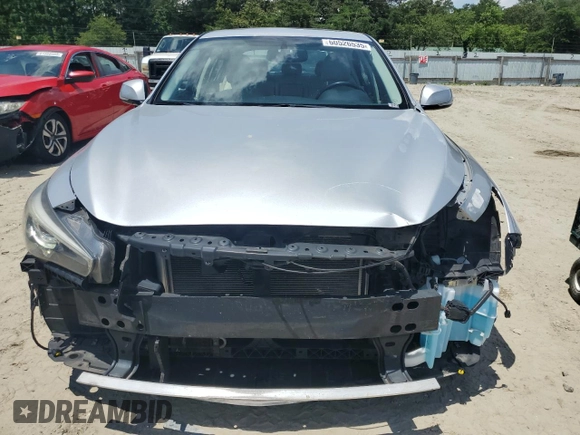 2014 Infiniti Q50 Premium with VIN JN1BV7AR7EM697072, listed as a Copart auction lot 60526535 with 227,626 mi miles and Salvage title. Bid and sale history available at DreamBid. Image 5.