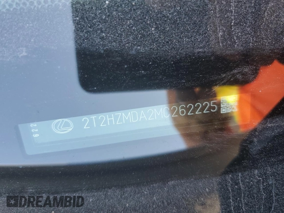 2021 Lexus RX 350 with VIN 2T2HZMDA2MC262225, listed as a Copart auction lot 53744685 with Not provided miles and Salvage title. Bid and sale history available at DreamBid. Image 12.