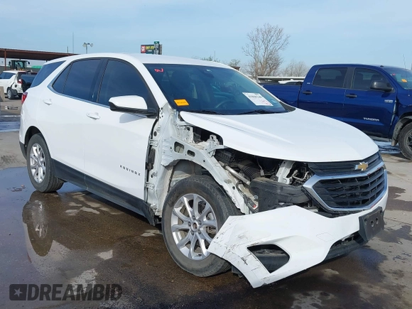 2020 Chevrolet Equinox LT with VIN 3GNAXKEV1LS695819, listed as a IAAI auction lot 41860240 with 57,214 mi miles. Bid and sale history available at carsss.com. Image 1.
